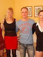 One dude to fuck three mature ladies