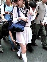 Horny student love tease men wearing transparent  outfit in public