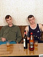 Two guys fuck mature lady after drinking together